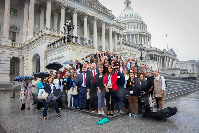Steven F. Gonzalez with the National Alliance for Care at Home delegation on the steps of the U.S. Capitol